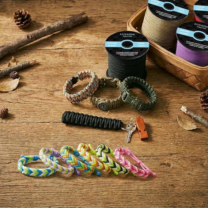 Paracord 240lb - Diameter 2mm Micro Utility Cord -3 Strand Parachute Spool Cord - Image 4