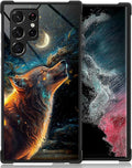 for Samsung Galaxy S23 Ultra Case, Star Cave Hungry Wolf Pattern Graphic Design by FKBRCL4U