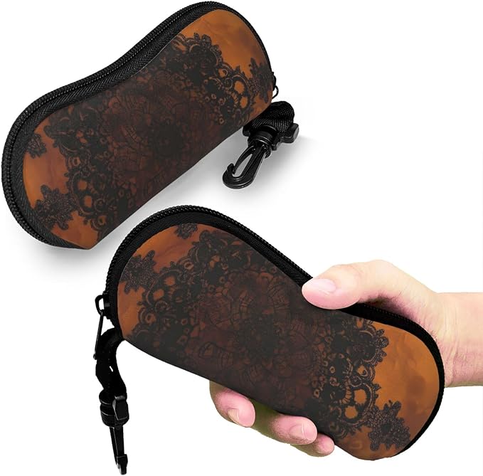 Watercolor Orca Whale Glasses Case Neoprene Portable Zipper Eyeglass Bag - Image 7