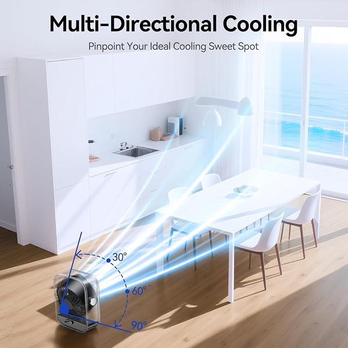 KIMMOO Rechargeable USB Desk Fan, Quiet Table Fan - Image 4