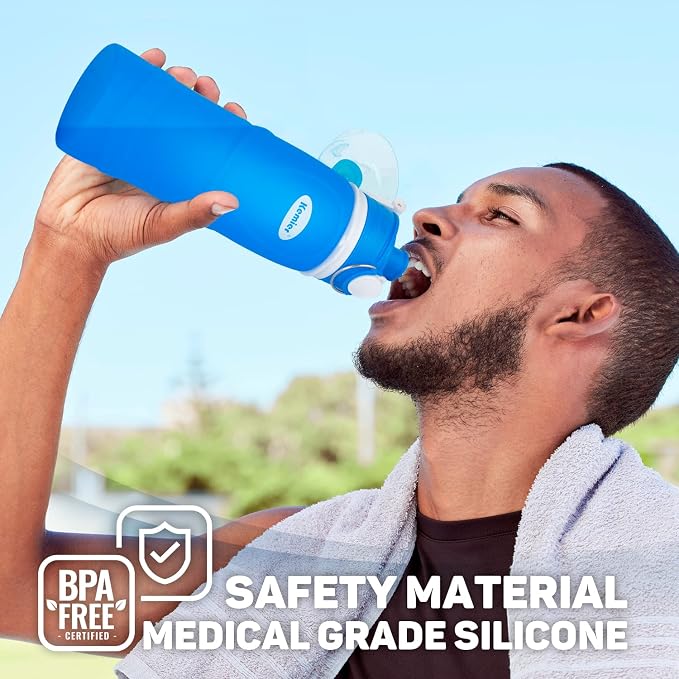 Kemier Collapsible Silicone Water Bottles-750ML, Medical Grade, BPA Free Travel - Image 9