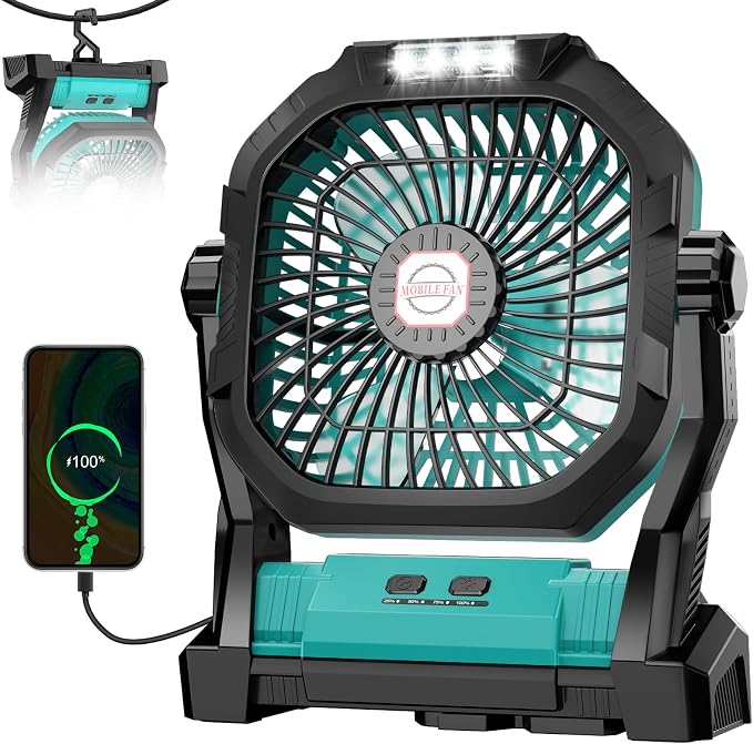 Camping Fan Rechargeable, 20000mAh Battery Powered Portable Fan - Image 2