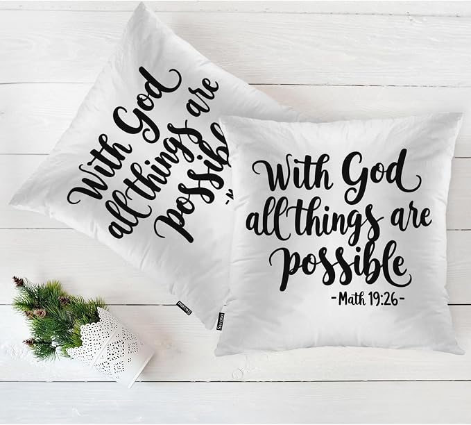 Swono Home Decorative Throw Pillow Covers Bible Quote, Hope - Image 5
