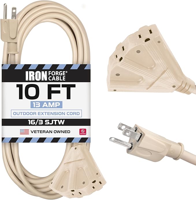 Iron Forge Cable Weatherproof 10 Ft Outdoor Extension Cord by IronForgeCable