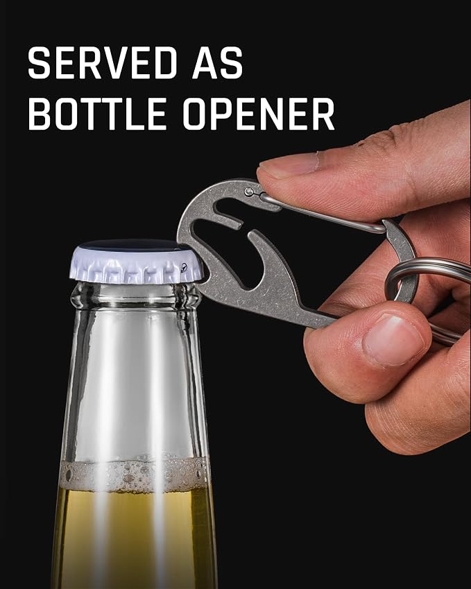 TISUR Titanium Carabiner Keychain Clip, Anti-Lost Key Ring Holder, Self-Locking - Image 7