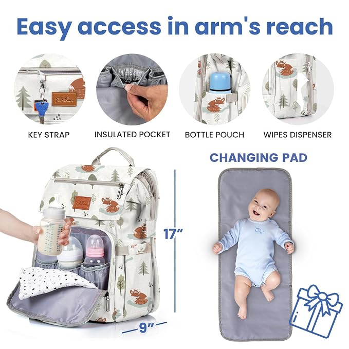PILLANI Baby Diaper Bag Backpack - Image 2