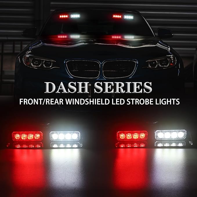 XRIDONSEN 2 in 1 Emergency Dash Lights Red White Volunteer Firefighter Lights - Image 2