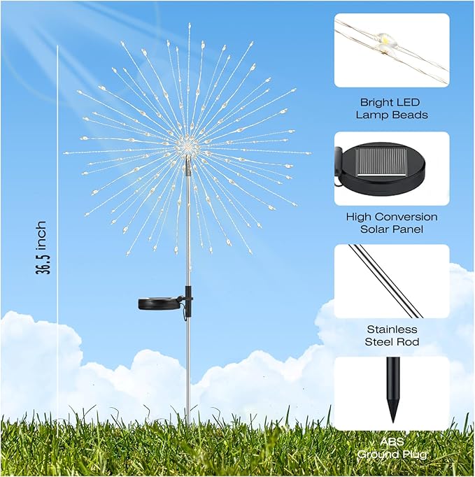2 Pack Garden Decoration Solar Outdoor Light - Image 3