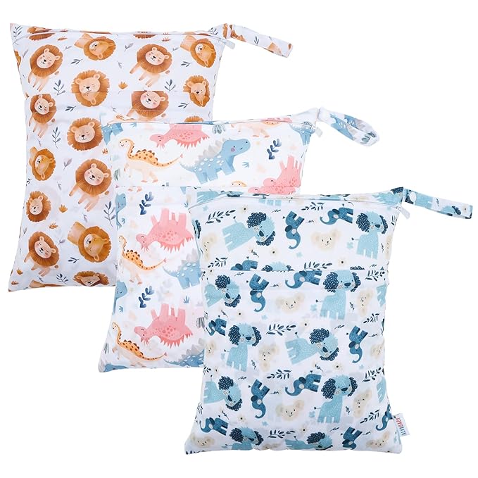 ALVA ALVABABY 2pcs Cloth Diaper Wet Dry Bags Waterproof Reusable by ALVABABY