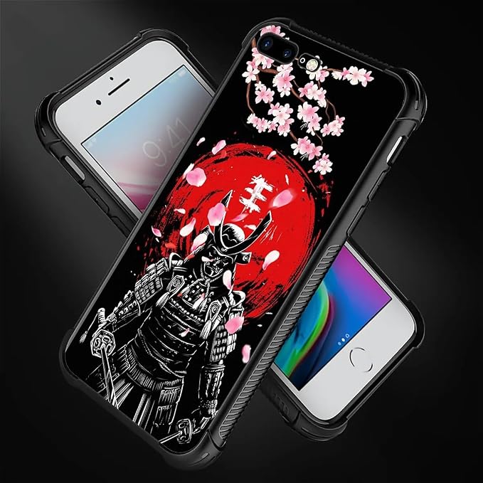 for iPhone 7 Plus/8 Plus Case, Sakura Japanese Samurai Pattern Graphic Design - Image 4