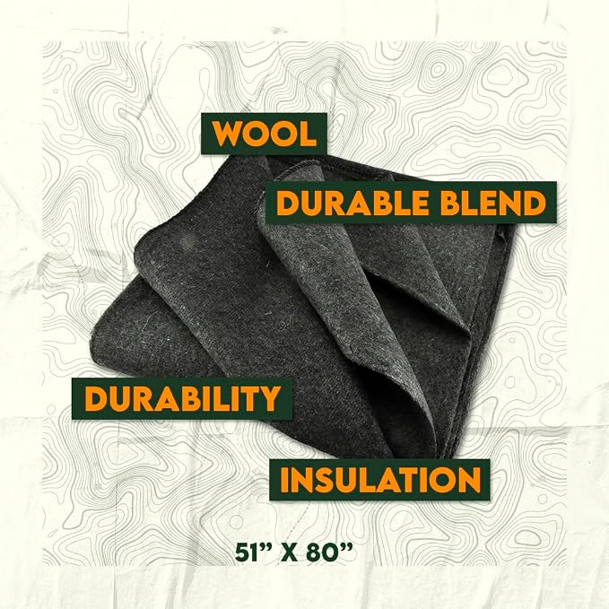SE 51"x 80" Multipurpose Gray Wool Blanket - Image 6
