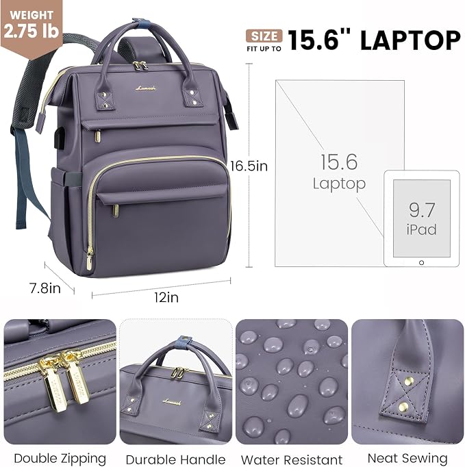 LOVEVOOK Leather Laptop Backpack - Image 4