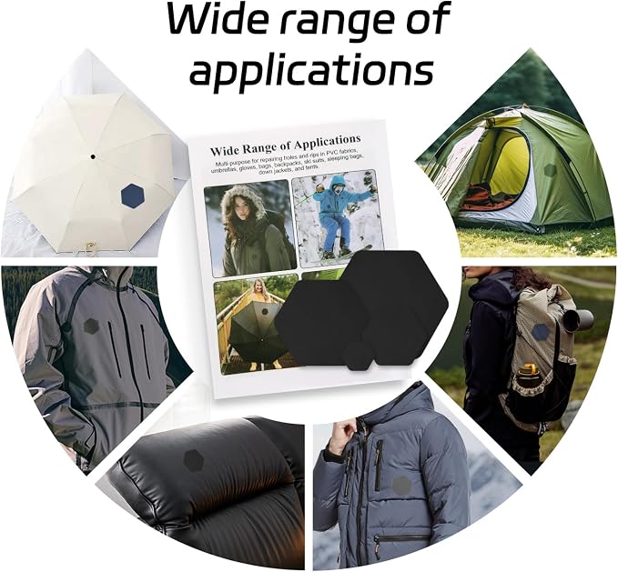 J.CARP 8PCS Nylon Repair Patches, Self Adhesive & Waterproof Patches, Nylon - Image 5