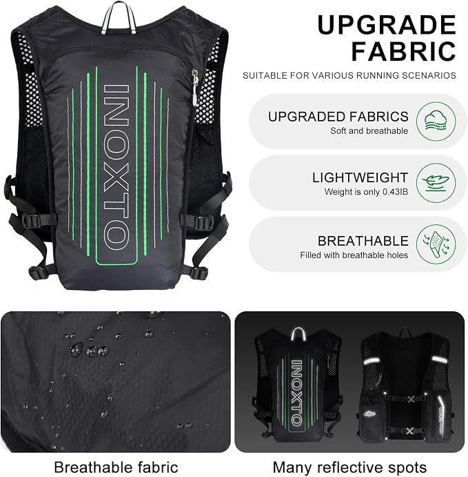 INOXTO Running Hydration Vest Backpack, Lightweight Insulated Pack - Image 4
