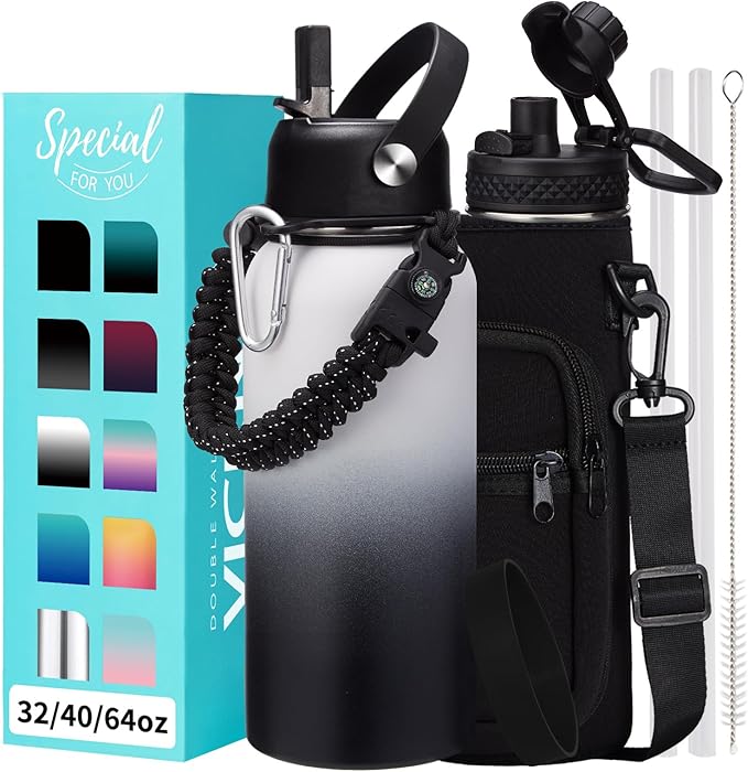 Metal Water Bottle 32 oz by VICKNIY