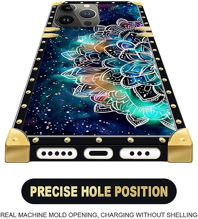 Compatible with iPhone 16 Pro Max Case, Starry Sky Colourful Mandala Luxury - Image 5