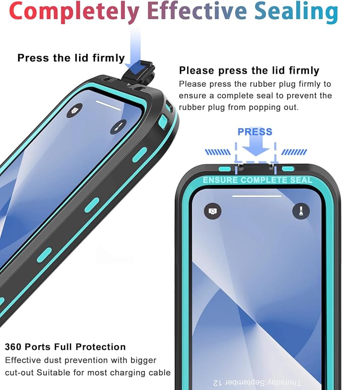 for iPhone 13 Case Waterproof Shockproof Dustproof Full-Body Sturdy - Image 3