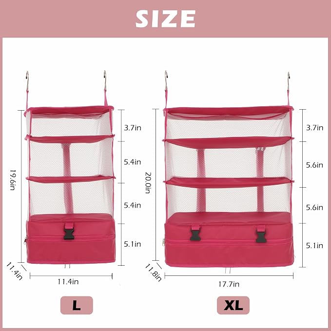 Surblue Hanging 3-Shelf Closet Organizer Pocket Collapsible Washable Oxford - Image 5