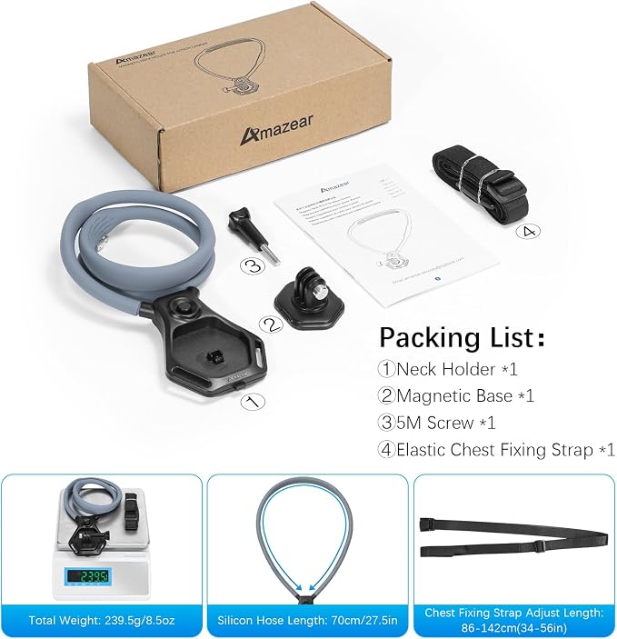 AMAZEAR Magnetic Neck Holder for DJI OSMO Pocket 4/3 Action 6 Insta 360 X5 - Image 9