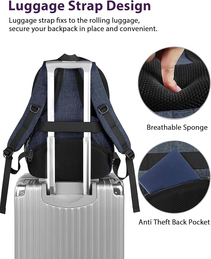 MATEIN 17 Inch Laptop Backpack, Large Work Backpack Travel Carry On TSA Approved - Image 3
