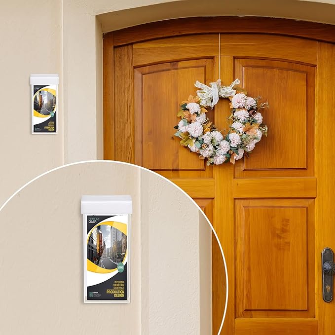 Remerry 1 Pcs Outdoor Brochure Holder 4 x 9 Inch Waterproof Wall Mount - Image 2