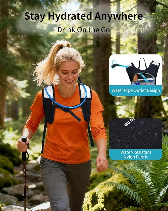 ECOHUB Hydration Backpack with 2L Water Bladder, Lightweight Running Hydration - Image 6