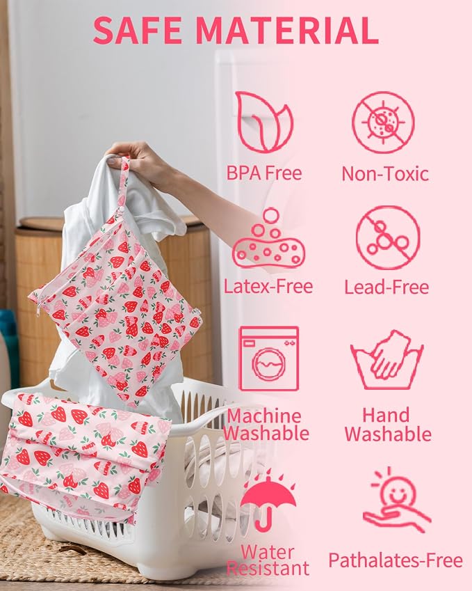 babygoal Wet Dry Bags for Baby Cloth Diapers, Washable Travel Bags, Gym Bag for - Image 6