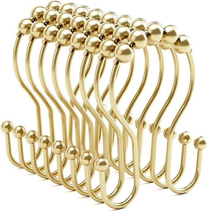 Bathway Gold Shower Curtain Hooks, Shower Curtain Hook Shower Curtain Rings by Bathway