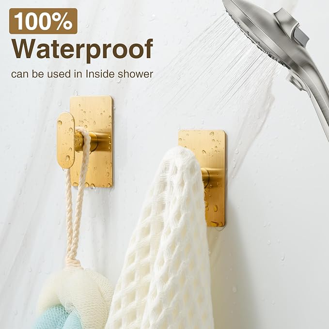 pickpiff Adhesive Towel Hooks for Bathroom: 20LB Extra Strong Wall Hanger for - Image 5