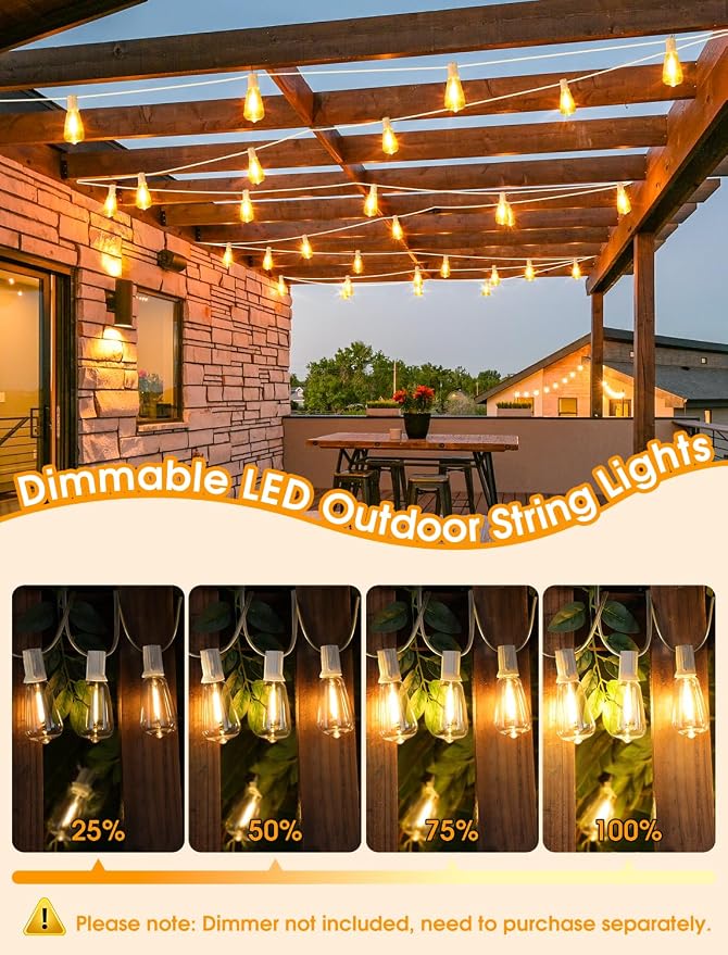 Larkvue 75FT Outdoor String Lights, Patio Lights - Image 5