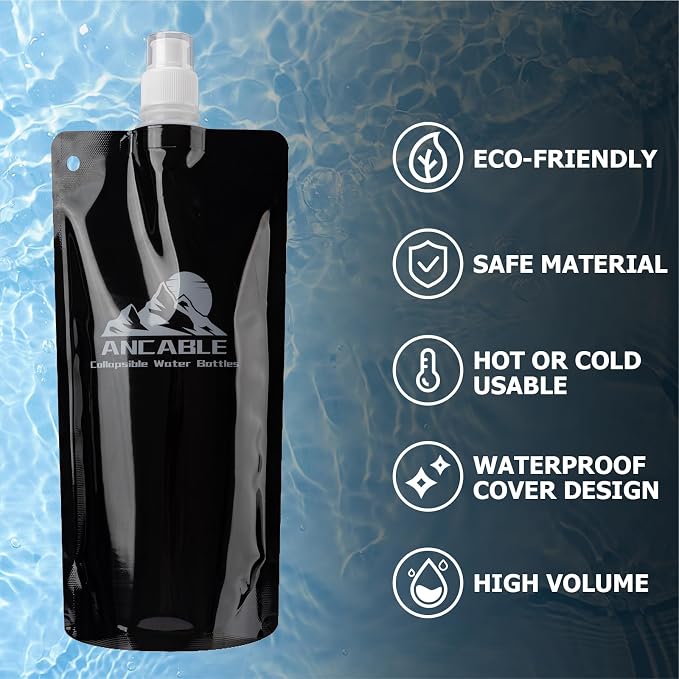Ancable 17oz Collapsible Water Bottles, BPA-Free Water Bottle - Image 5