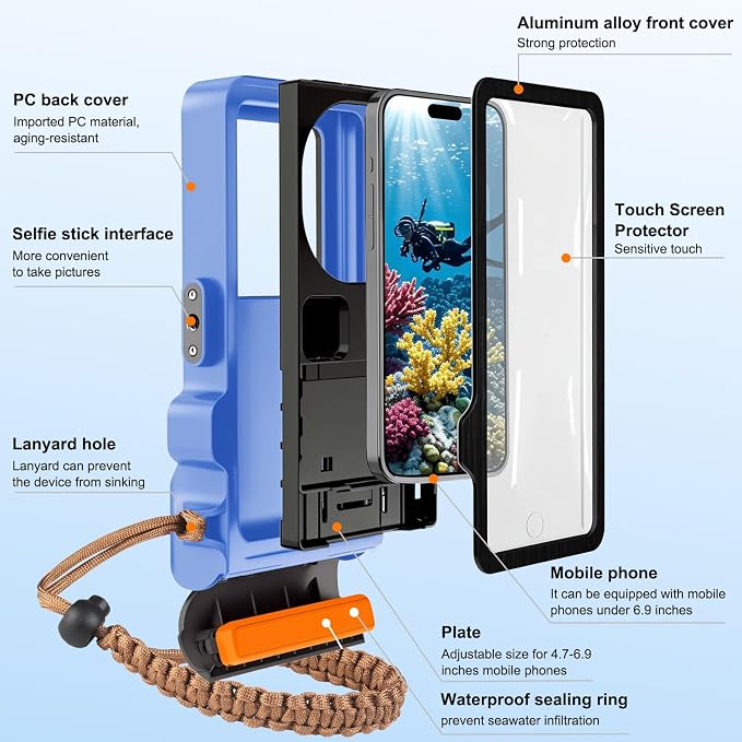 33ft Snorkeling Phone Case, Gen 4 IP68 Waterproof Housing - Image 4
