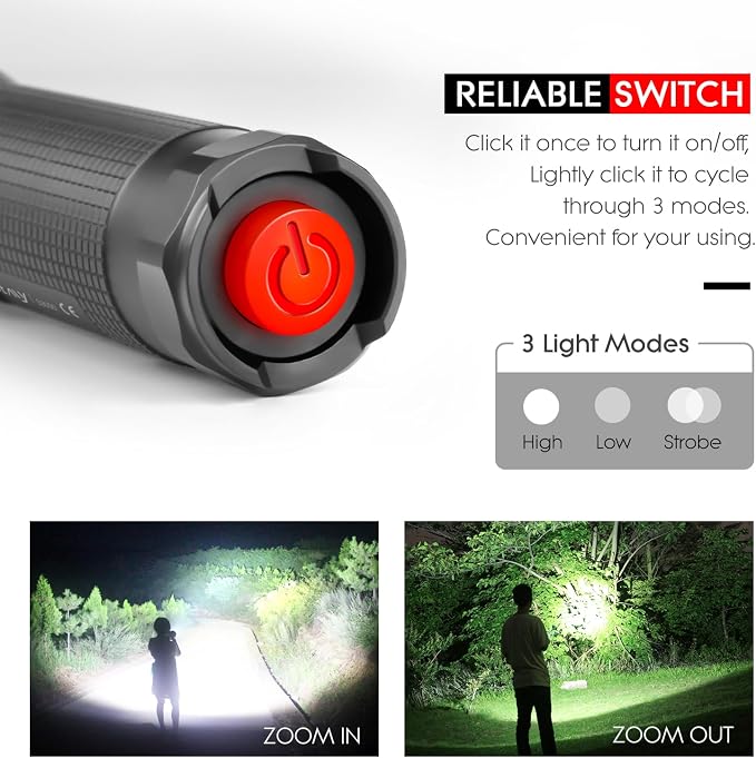 WdtPro High-Powered LED Flashlight S3000, Super Bright Flashlights - Image 3