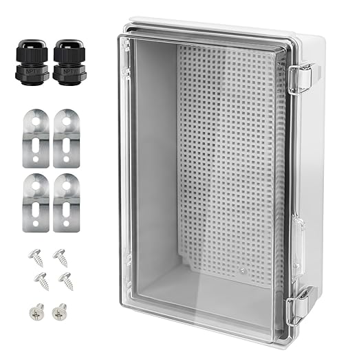 LeMotech Electrical Box, IP67 Waterproof Hinged Clear Cover Stainless Steel by LeMotech
