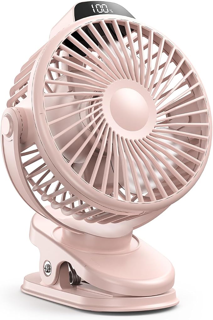 Koonie Portable Clip On Fan, Small USB Battery Operated, 3 Speed Rechargeable by Koonie