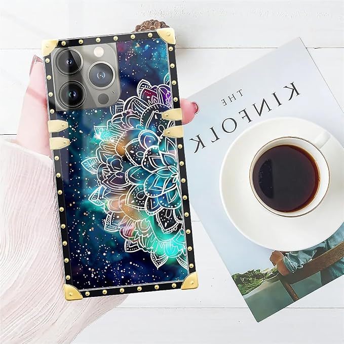 Compatible with iPhone 14 Pro Case, Starry Sky Colourful Mandala Luxury Golden - Image 7
