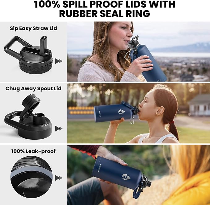 RAYMYLO Insulated Water Bottle 87 oz, Triple Wall Vacuum Stainless Steel - Image 3