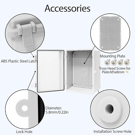 Junction Box ABS Plastic IP65 Waterproof Dustproof Universal Electrical - Image 5