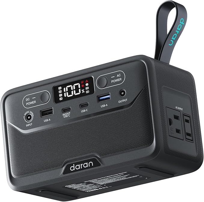 DaranEner 2026 Portable Power Station 89.6Wh LiFePO4 Battery, Solar Power Bank by DaranEner