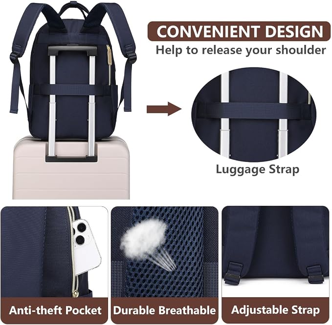Laptop Backpack for Women Work Bookbag: 17.3 Inch College Backpacks - Image 5
