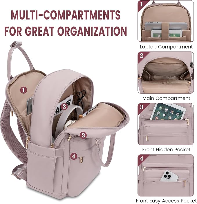 LOVEVOOK Laptop Backpack for Women 15.6 Inch Laptop Bag - Image 2