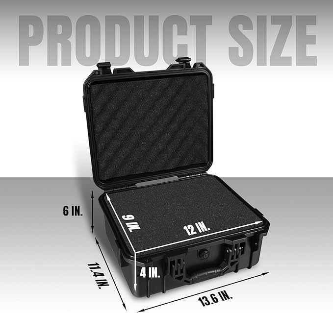 Jack Boss Hard Case, 13.6 x 11.4 x 6 Inch Portable Weather Waterproof - Image 2