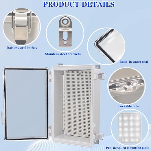 Waterproof Electrical Box with Mounting Plate, IP67 Junction Box Stainless - Image 3