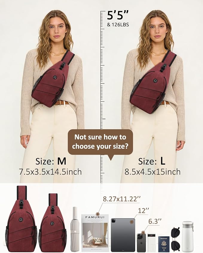 Pritent Crossbody Bags for Women Men Trendy Sling Bag Backpack Casual Chest Bag - Image 7