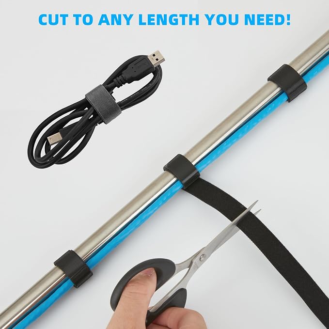 30 ft x 3/4 inch Hook and Loop Roll, Reusable Fastening Cable Ties, Office and - Image 3