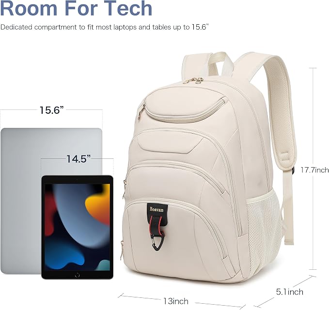 Boavan Laptop Backpack for women, 15.6 inch Laptop Bag - Image 3