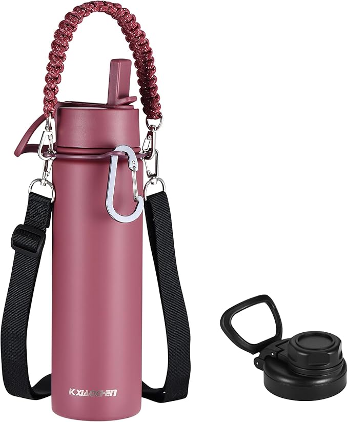 KXIAOCHEN Insulated Water Bottle, Stainless Steel Water Bottle, 2 Lids by KXIAOCHEN