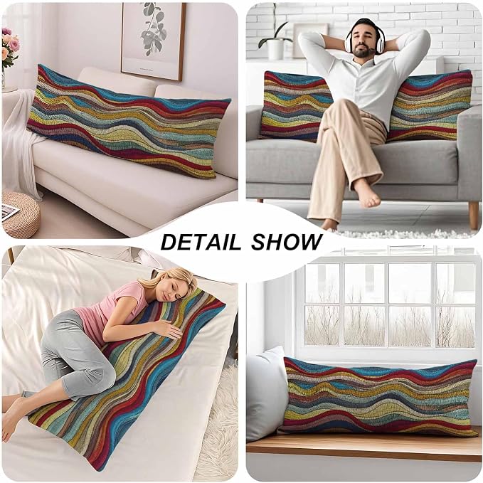 Couch Body Pillow Cover Tribal Wave Bedding Body Pillow Case - Image 5