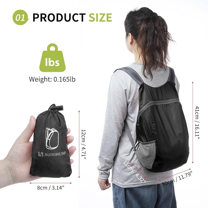 20L Ultra Hiking-Daypack Lightweight Foldable Travel Packable Backpack - Image 3