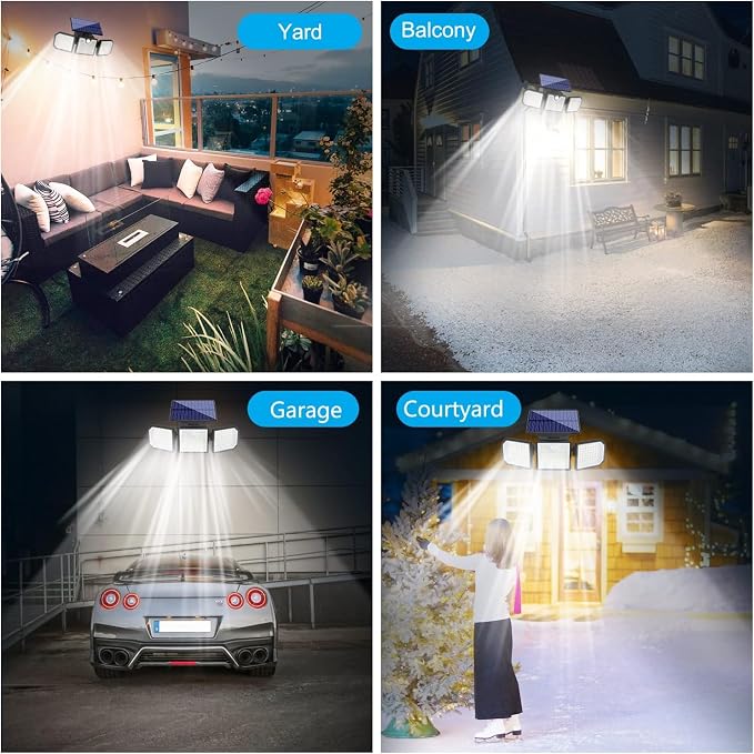 Solar Lights Outdoor with Motion Sensor, 2500LM 167 LED Security Lights with - Image 5